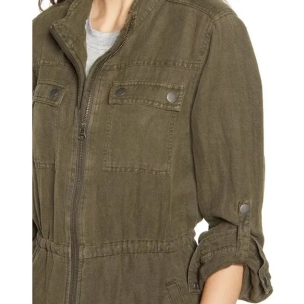 Treasure & Bond Linen Blend Field Jacket Olive Green NWT EXTRA SMALL XS new - Picture 4 of 5
